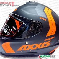 Axxis Draken Turuncu Kask (KOYU VİZÖR HEDİYELİ)