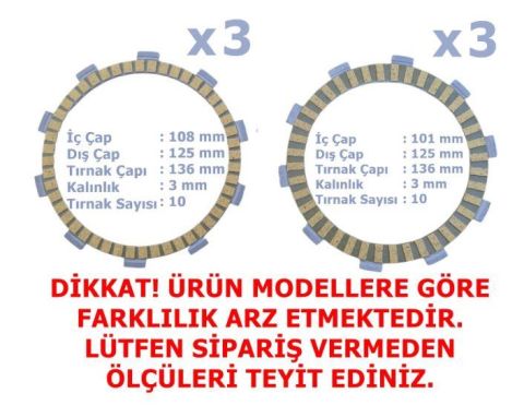 CF MOTO SR250-NK250 DEBRİYAJ BALATASI 3+3