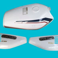 CG-AGK 125 BENZİN DEPOSU ŞAMANDIRASIZ VE YAN KAPAKLAR TAKIM BEYAZ